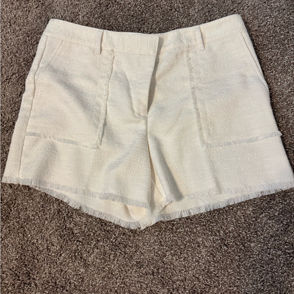 Ann Taylor Cream High Waist Shorts